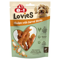 Produktbild von 8in1 Lovies Chicken & Carrot Sticks Belohnungssnack für Hunde ohne Zucker und Konservierungsstoffe 80 g