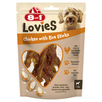 Produktbild von 8in1 Lovies Chicken & Rice Sticks Belohnungssnack für Hunde mit hohem Fleischanteil 80 g