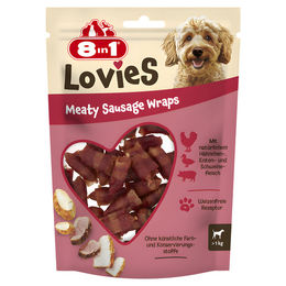 Produktbild von 8in1 Lovies Meaty Sausage Wraps Belohnungssnack mit Huhn, Ente und Schwein 80 g