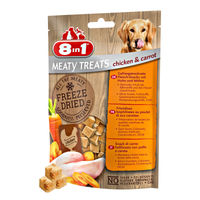 Produktbild von 8in1 Meaty Treats Gefriergetrocknete Hundeleckerlis Huhn und Karotte Getreidefrei und Ohne Zucker 50 g - 50 g