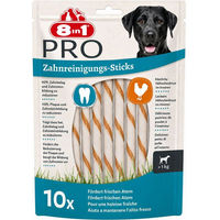 Produktbild von 8in1 Pro Dental Twisted Sticks Zahnpflege-Snack mit Huhn und Rind ohne Farb- und Aromastoffe