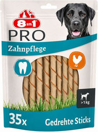 8in1 Pro Dental Twisted Sticks Zahnpflege-Snack mit Huhn und Rind ohne Farb- und Aromastoffe – Bild 1 von 2