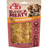 Produktbild von 8in1 Super Meaty Chicken Twisters Fleischsnacks für Hunde Adult mit hohem Fleischanteil ohne Zucker und künstliche Zusätze 112g