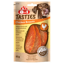 8in1 Tasties Hähnchenbrust Belohnungssnack für Hunde ohne Zucker, Farbstoffe oder Aromastoffe, 85 g - 6 x 85 g – Bild 1 von 12