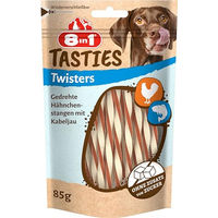 Produktbild von 8in1 Tasties Twisters Hund Belohnungssnack mit Huhn und Kabeljau glutenfrei 85 g - 6 x 85 g
