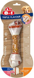 8in1 Triple Flavour Kauknochen für Hunde mit Hähnchen, Schwein und Rind, Größe L, 85g - 85 g – Bild 1 von 11