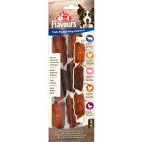 Produktbild von 8in1 Triple Flavour Mega Skewers Kausnacks für Hunde mit Schwein Rind Huhn und Ente 160g - 160 g