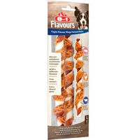 Produktbild von 8in1 Triple Flavour Mega Twisted Sticks Kausnack für Hunde mit hohem Fleischanteil aus Schwein Rind und Huhn 140g - 140 g