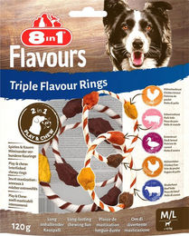 8in1 Triple Flavour Rings Kausnack ohne Zucker M/L - 120 g – Bild 1 von 4