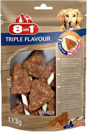 8in1 Triple Flavour Wings Kaustangen für Hunde mit Huhn, Schwein und Rind 113g - 113 g – Bild 1 von 13