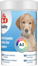 Produktbild von 8in1 Vitality Multivitamin-Tabletten für Welpen mit Fischöl zur Unterstützung von Gelenken und Knochen 100 Stück