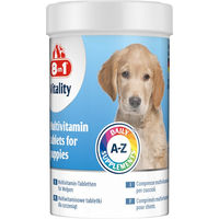 Produktbild von 8in1 Vitality Multivitamin-Tabletten für Welpen mit Fischöl zur Unterstützung von Gelenken und Knochen 100 Stück
