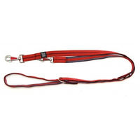 Produktbild von A. Hoffmann GmbH Führleine aus Nylon in Rot mit Streifen, 3-fach verstellbar 100-210cm, 25mm