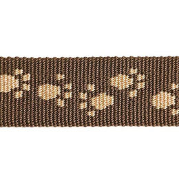 A. Hoffmann GmbH Hundehalsband Alu-Max Soft Nylon Braun Beige Pfötchen 25-35cm 15mm wasserabweisend – Bild 1 von 1