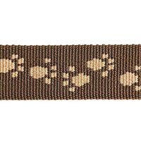 Produktbild von A. Hoffmann GmbH Hundehalsband Alu-Max Soft Nylon Braun Beige Pfötchen 25-35cm 15mm wasserabweisend