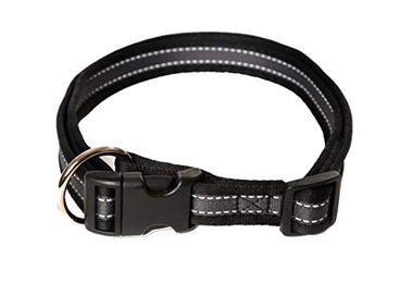A. Hoffmann GmbH Hundehalsband Soft Grip Schwarz Silber 25-35cm mit Zugentlastung und reflektierenden Ziernähten – Bild 1 von 1