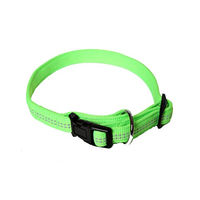 Produktbild von A. Hoffmann GmbH Hundehalsband Super Soft aus Nylon in Neongrün mit Zugentlastung und Reflektierung wasserabweisend 30-50cm 20mm