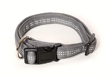 A. Hoffmann GmbH Hundehalsband Super Soft Silber aus Nylon reflektierend wasserabweisend 25-35cm 15mm – Bild 1 von 2