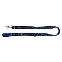 Produktbild von A. Hoffmann GmbH Kombileine aus Nylon Schwarz mit blauen Pfötchen stufenlos verstellbar 100-200cm 25mm