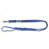 Produktbild von A. Hoffmann GmbH Soft Nylon Führleine Blau mit Muster 3-fach verstellbar 100-210cm 25mm wasserabweisend