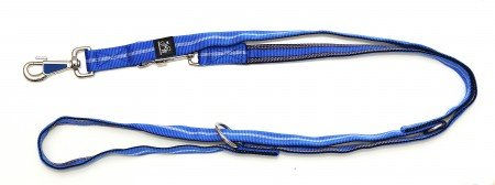 Produktbild von A. Hoffmann GmbH Soft Nylon-Führleine Blau mit Streifen 3-fach verstellbar 100-210cm 20mm