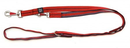 Produktbild von A. Hoffmann GmbH Soft Nylon-Führleine Rot mit Streifen 3-fach verstellbar 100-210cm 15mm