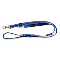 Produktbild von A. Hoffmann GmbH Soft Nylonführleine Blau mit schwarzen Pfötchen, 3-fach verstellbar 100-210cm, 15mm Breite, wasserabweisend