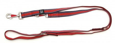 A. Hoffmann GmbH Soft Nylonführleine Rot mit Muster, 3-fach verstellbar 100-210cm, 25mm – Bild 1 von 1