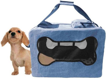 Produktbild von Abistab Pets Tiertransportbox faltbar Größe M/L bis 10 kg blau - 10 kg