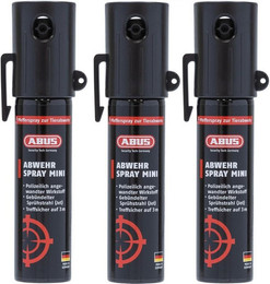 Produktbild von ABUS Tierabwehrspray ABUS Abwehrspray SDS80 Mini zur Selbstverteidigung bei Tierangriffen, 3-St.