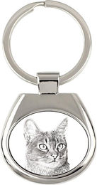 Produktbild von Abyssinian - keychain with a cat, keychain with a print, personalized pendant from the Art-Dog brand silber