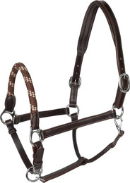 Produktbild von Acavallo Lederhalfter mit ergonomischem Genickschutz  Nasenriemen aus Seil