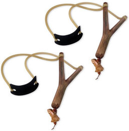 AceCamp Outdoor-Spielzeug Holz Zwille Retro Doppelpack mit elastischem Schlauchgummi, Holz, (2-tlg) Holz, Elastisches Gummi, 2 Teile, 37 g, 83 mm Gabelweite – Bild 1 von 4