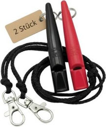 ACME 210.5 Doppelpack Hundepfeife mit Pfeifenband karmesinrot – Bild 1 von 9