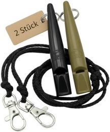 ACME 211.5 Doppelpack Hundepfeife mit Pfeifenband oliv – Bild 1 von 12