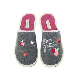 Produktbild von Adelheid Damen Filzpantoffel Glücksgefühle mausgrau 36/37