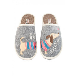 Produktbild von Adelheid Damen Filzpantoffel Gut (v)erzogen mausgrau 36/37