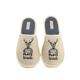 Produktbild von Adelheid Herren Filzpantoffel Platzhirsch Silbergrau 42/43