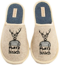 Produktbild von Adelheid Herren Filzpantoffel Platzhirsch Silbergrau 44/45