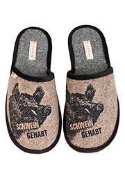 Adelheid Herren Filzpantoffel Schwein gehabt haselnuss 40/41 – Bild 1 von 7