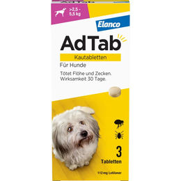 Produktbild von ADTAB 112 mg Kautabletten für Hunde >2,5—5,5 kg 3 St.