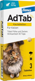 Produktbild von AdTab Kautabletten für Katzen, von 2 bis 8 kg - 3 Tabletten