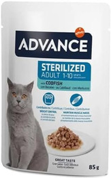 Produktbild von Advance Feline Sterilized Kabeljau - 12 x 85 g