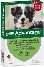 Produktbild von Advantage® 250 für Hunde, von 10 bis 25 kg 4 Pipetten x 2,5 ml