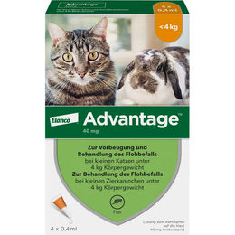Produktbild von ADVANTAGE 40 mg Lsg.f.kl.Katzen/kl.Zierkaninchen 1,6 ml