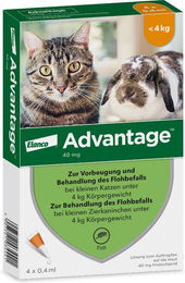 Produktbild von Advantage® für Katzen und Zierkaninchen - 4 Pipetten x 0,4 ml (< 4kg)