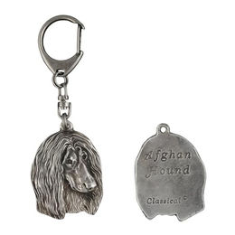 Afghan Hound, Tazi II - Silberner Schlüsselanhänger mit Hund – Bild 1 von 8