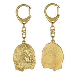 Afghan Hound, Tazi II - Vergoldeter Schlüsselanhänger mit Hund – Bild 1 von 7