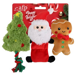 Produktbild von AFP Hundespielzeug Happy Holidays HoHoHo Weihnachten 3er Pack