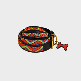 Produktbild von African Rainbow Craft Hunde-Halsband Red Maasai groß 40-60cm